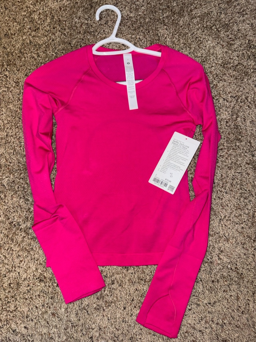 lululemon athletica Women's Long-Sleeve Crew Top - Hot Pink